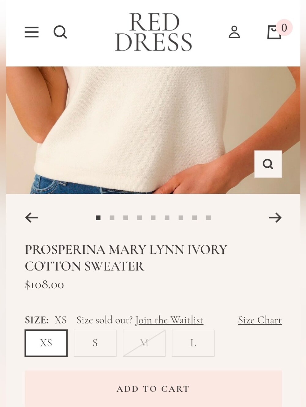 Prosperina Mary Lynn Ivory Cotton Sweater in XS - Picture 9 of 10